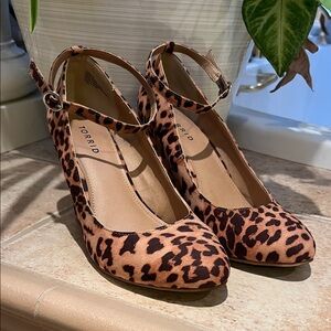 Torrid Leopard Print Ankle Strap Heels
